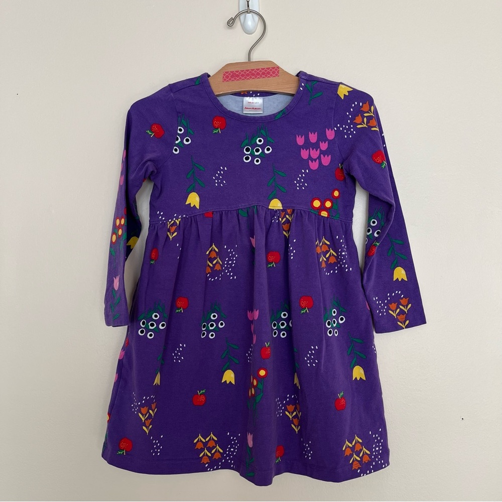 Hanna Andersson purple floral long sleeve dress 🌷🌺🌼